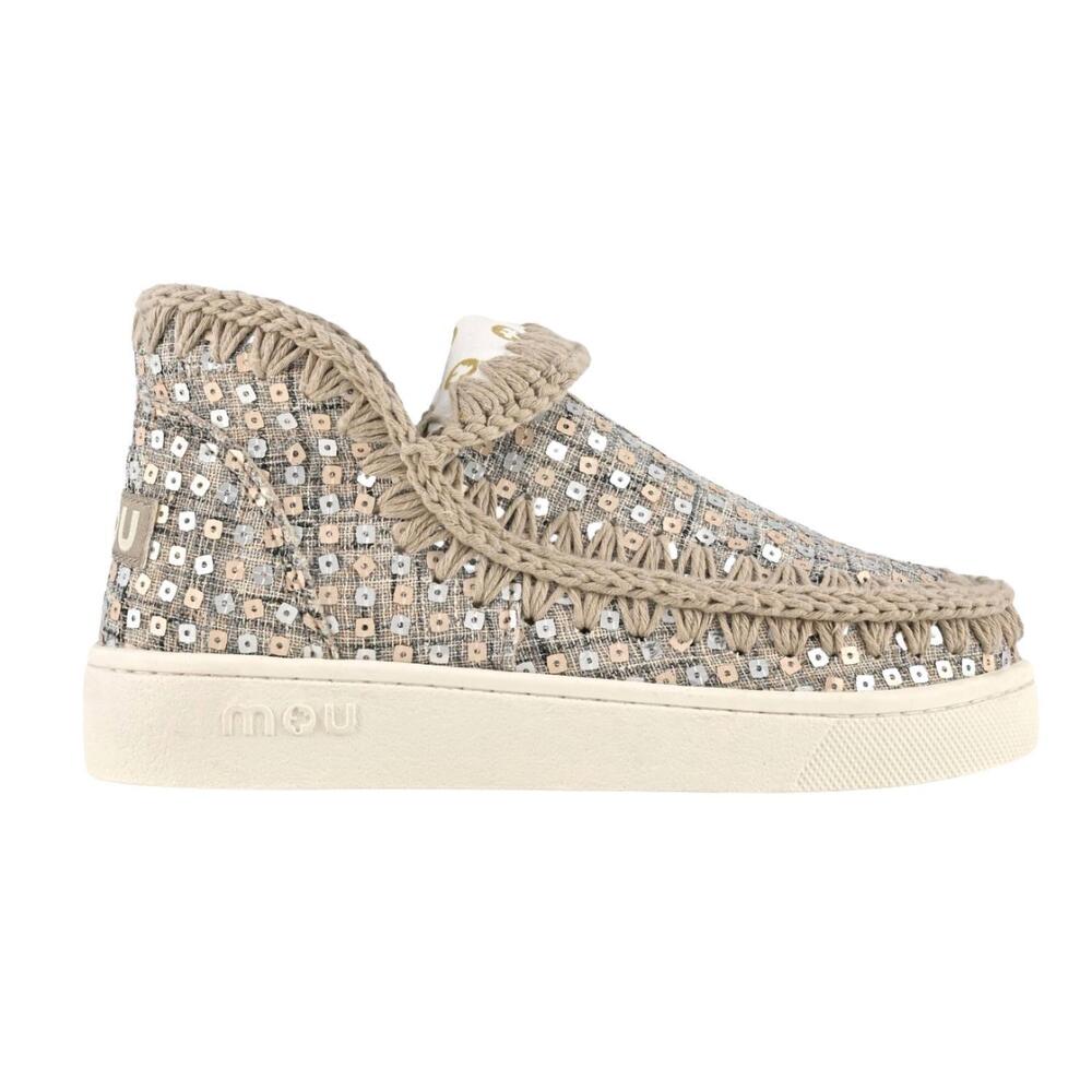 NEW MOU women's summer eskimo woven textiles sneakers in gold